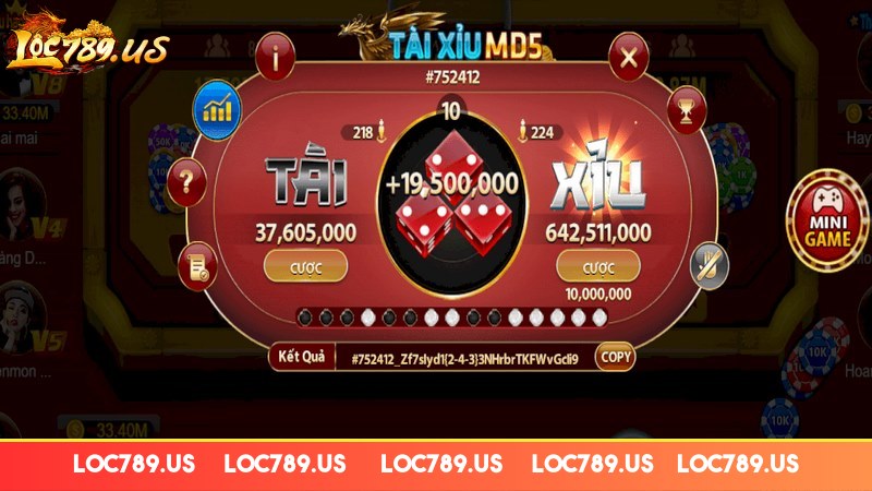 Tài xỉu MD5 Loc789 là một tựa game nổi tiếng đình đám